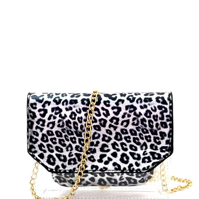 leopard clear bag
